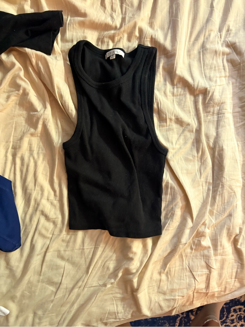 UNIF Black Ribbed Tank Top